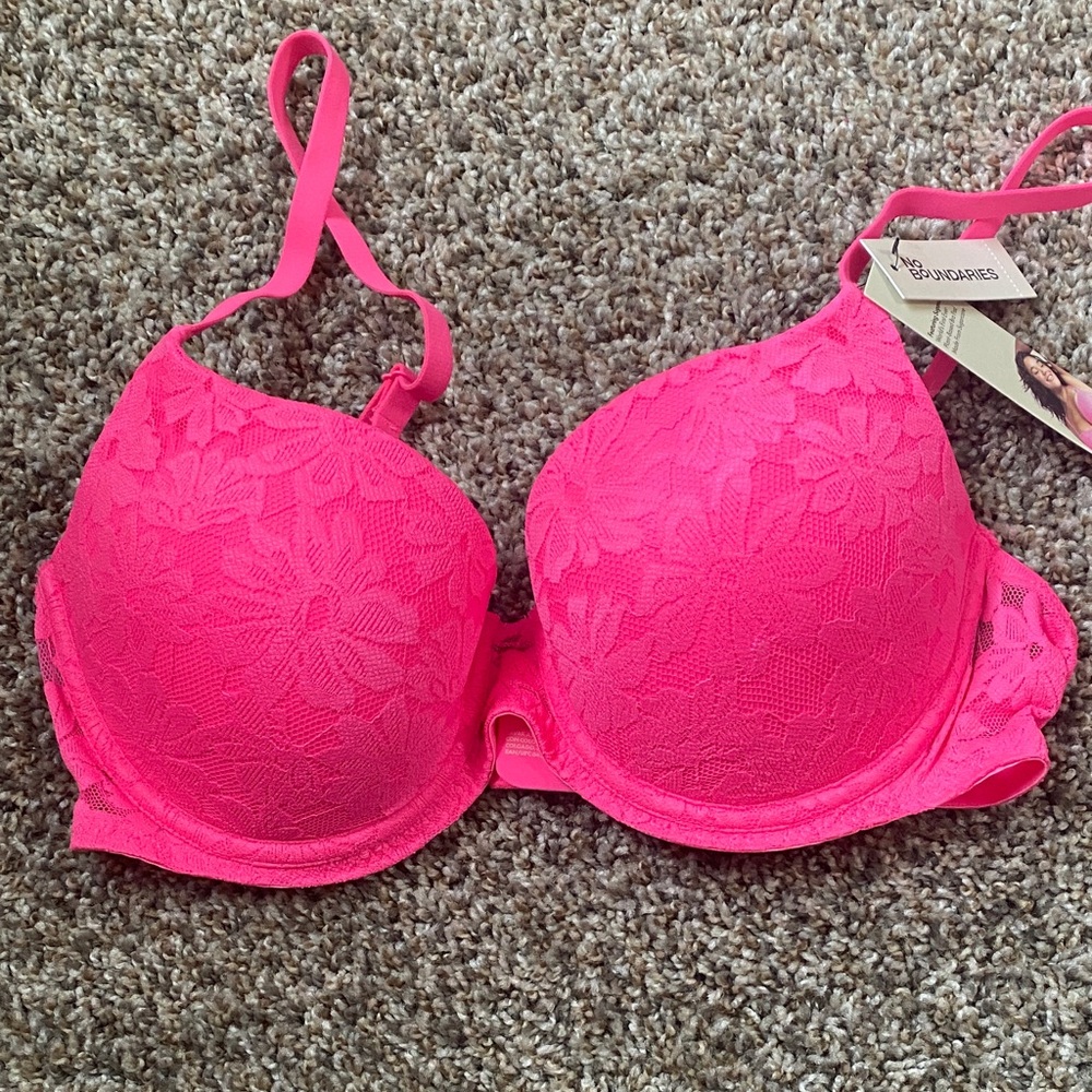 No Boundaries Vibrant Pink Lace Bra